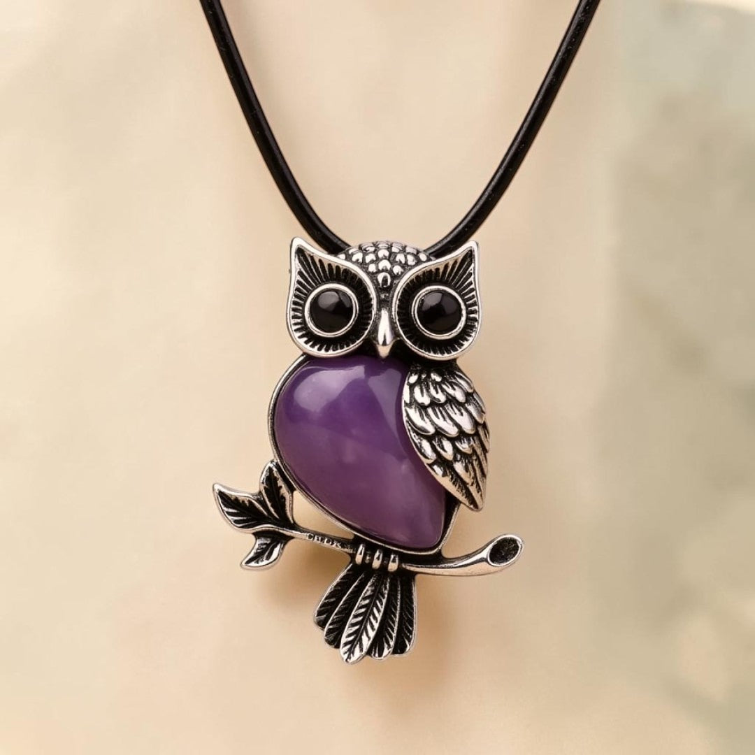 ATELIER-TIBET – Collier Esprit du Hibou – Guide Intuitif en Pierres de Pouvoir