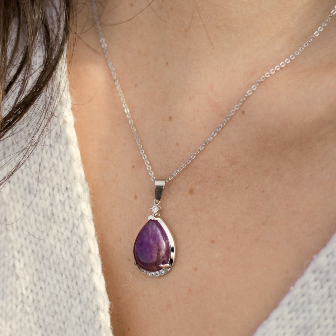 ATELIER-TIBET – Pendentif Goutte en Améthyste