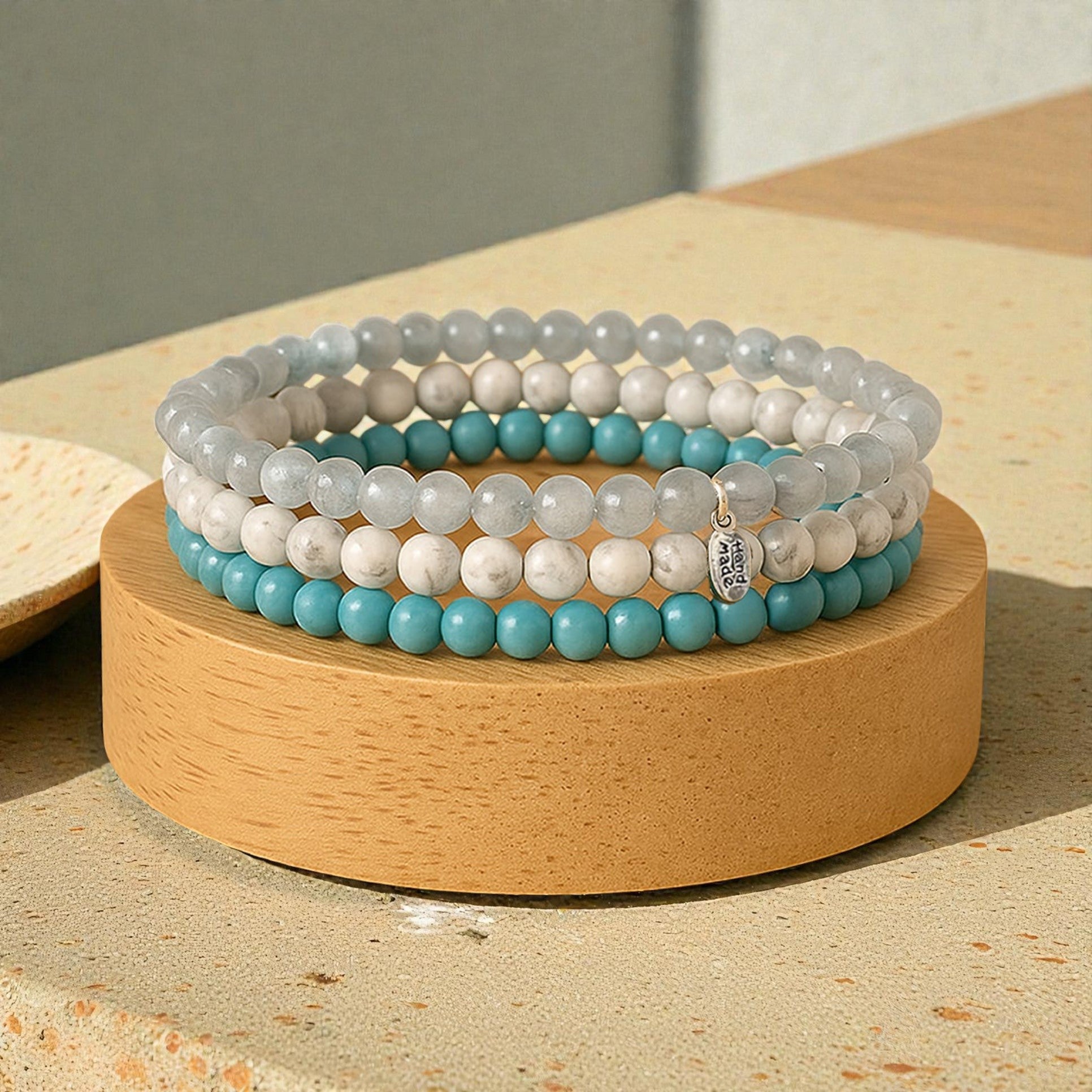 ATELIER-TIBET – Ensemble Océan de Bien-Être en Turquoise, Howlite & Aigue-Marine