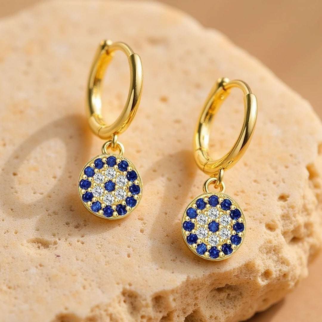ATELIER-TIBET – Boucles d'Oreilles Oeil Bleu Protecteur