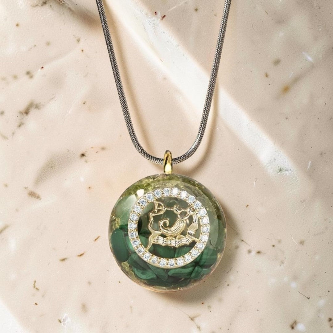 ATELIER-TIBET – Pendentif Orgonite Signe Astrologique en Pierre Naturelle