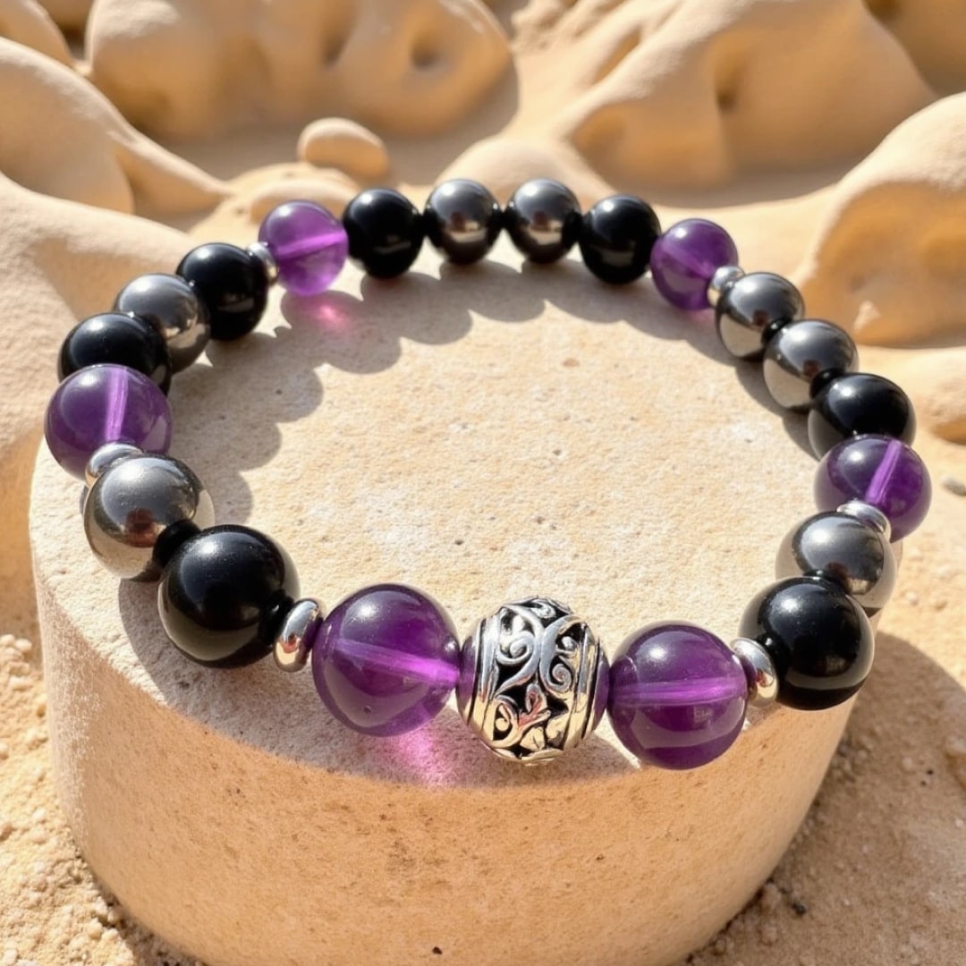 ATELIER-TIBET – Bracelet Premium Bouclier Émotionnel en Pierres Naturelles