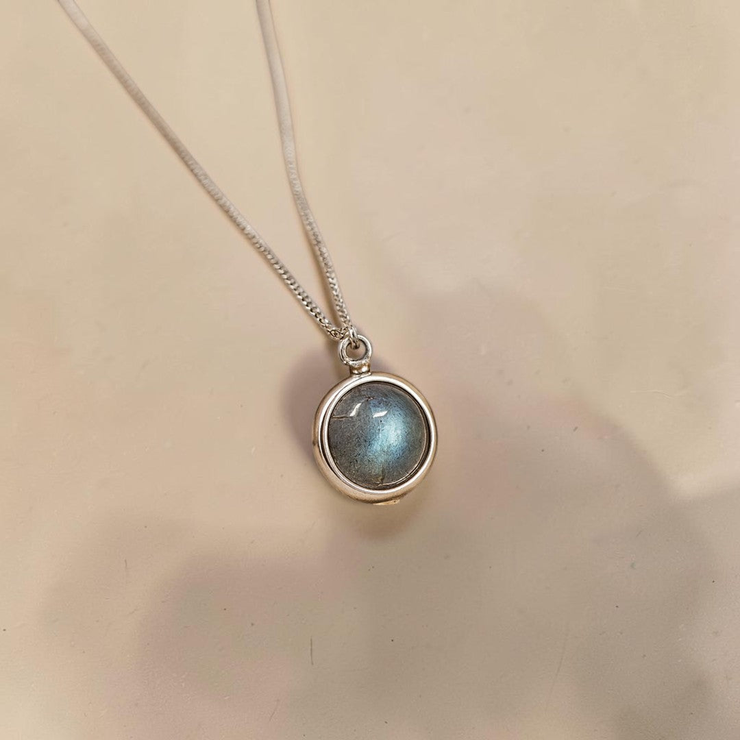 ATELIER-TIBET – Pendentif Perle Fine en Labradorite & Argent
