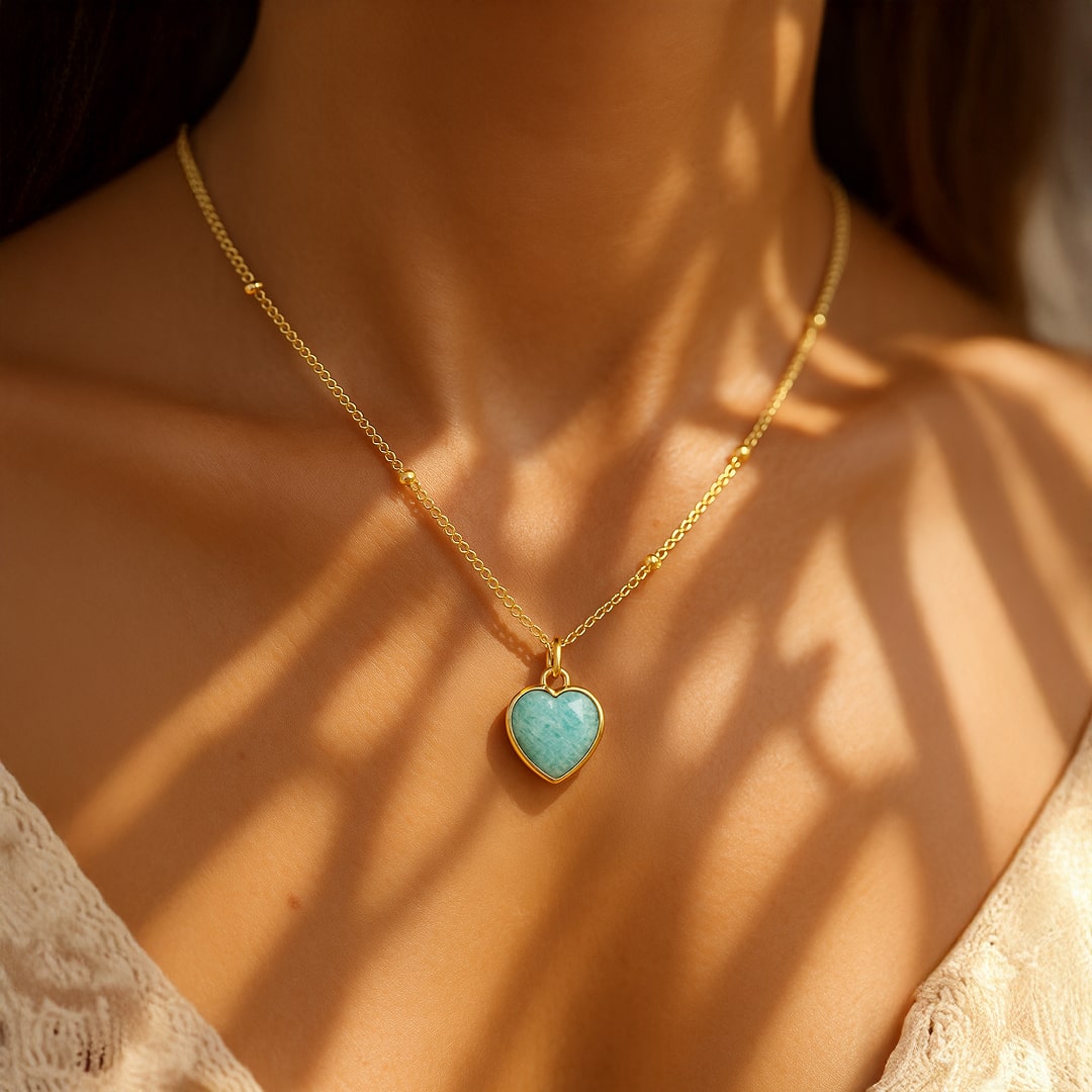 ATELIER-TIBET – Pendentif Coeur en Pierre Naturelle