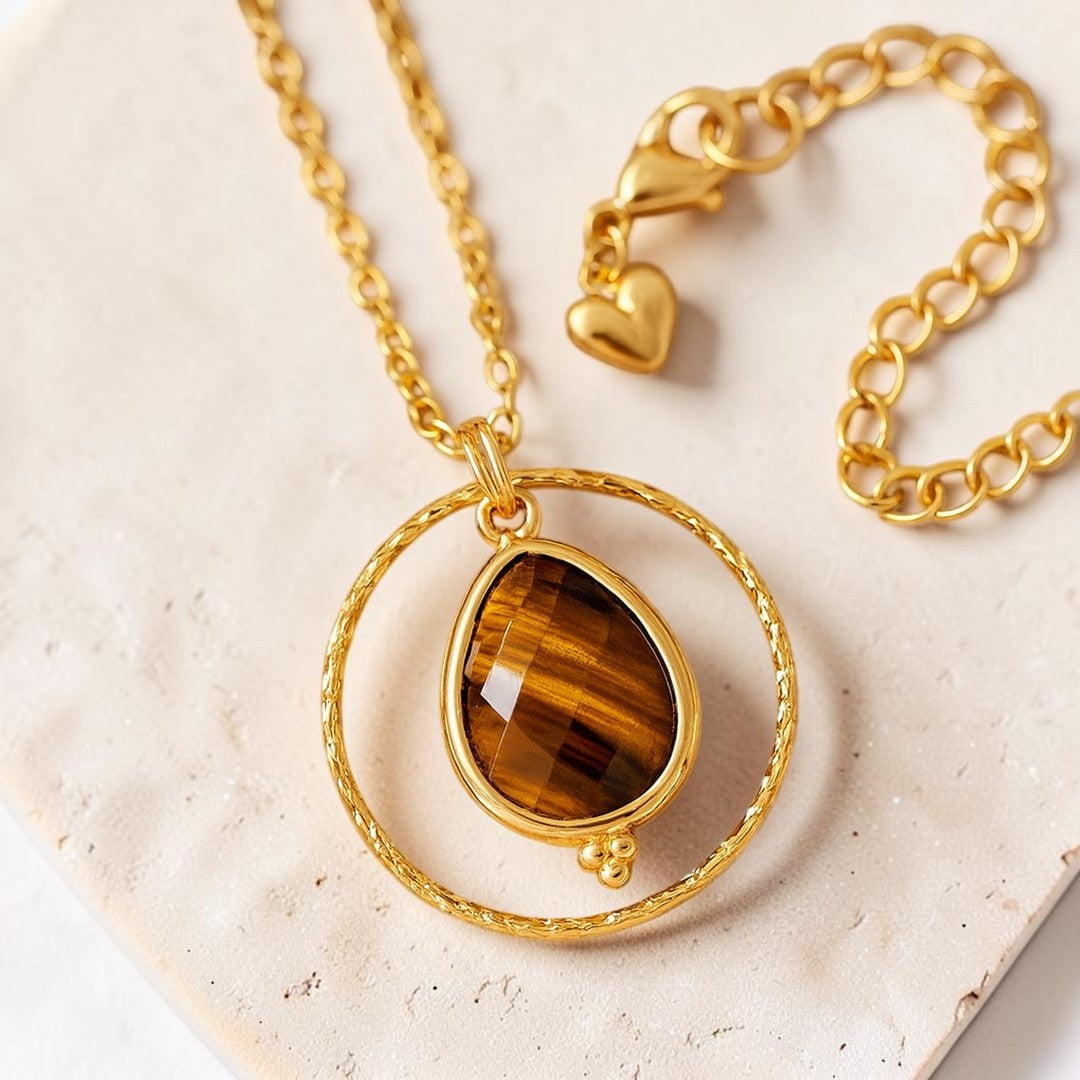 ATELIER-TIBET – Collier Cercle Protecteur en  Oeil de Tigre