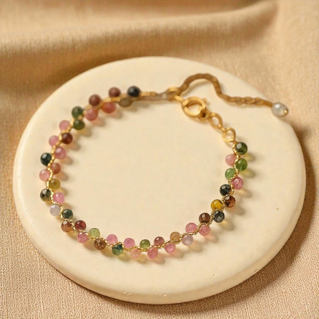 ATELIER-TIBET – Bracelet Élégant en Tourmaline Multicolore