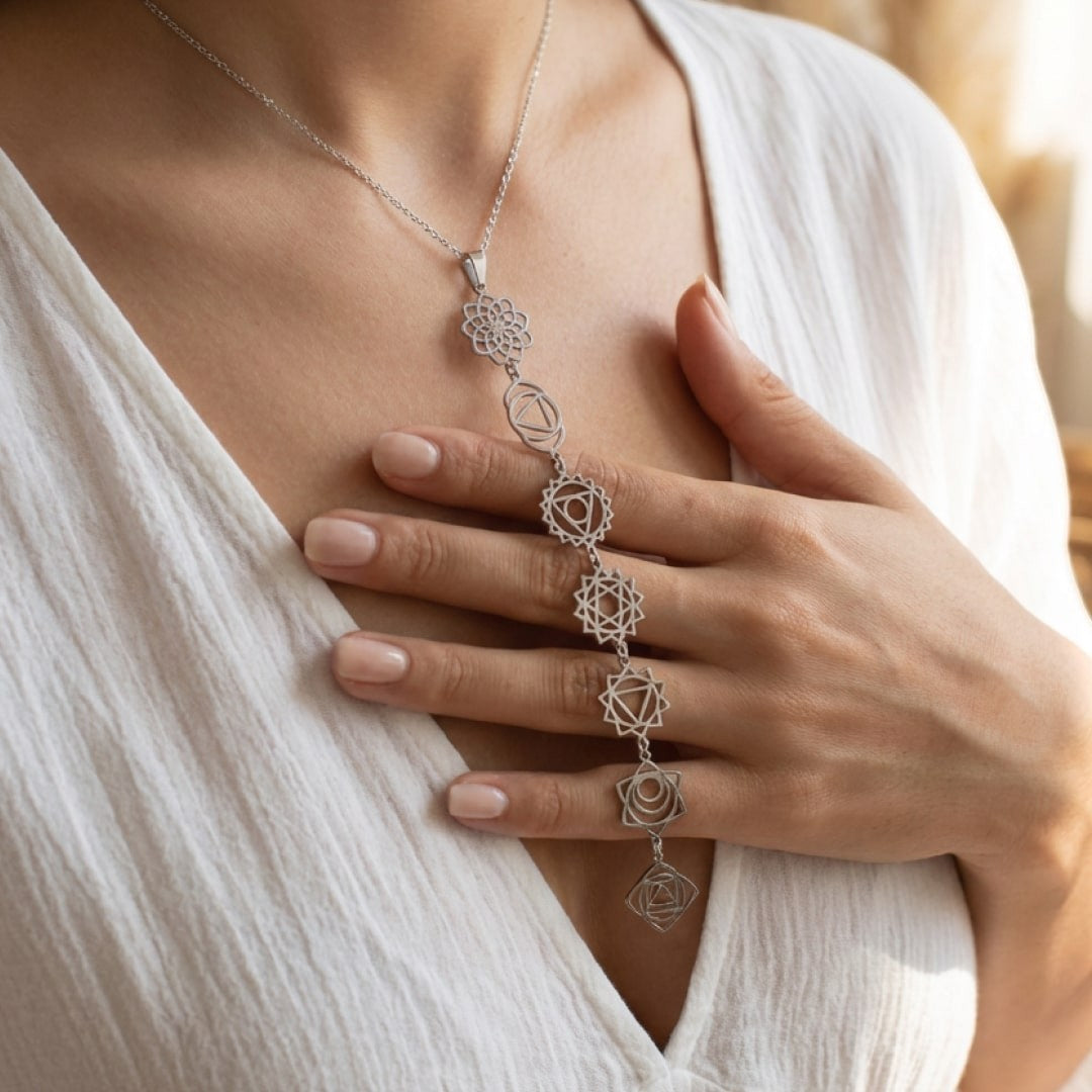 ATELIER-TIBET – Collier 7 Chakras - Symboles Sacrés