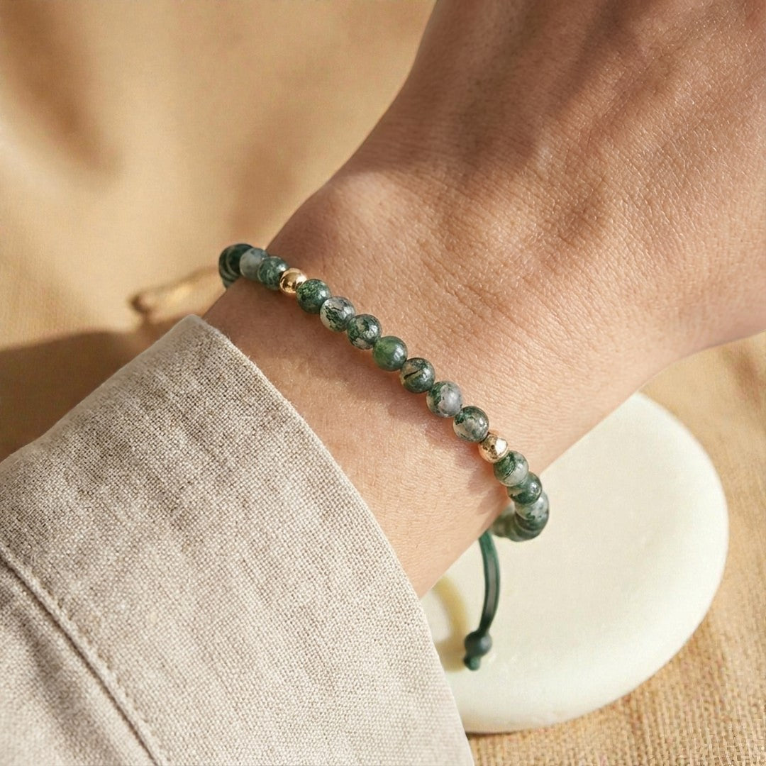 ATELIER-TIBET – Bracelet Ajustable Sérénité en Agate Mousse