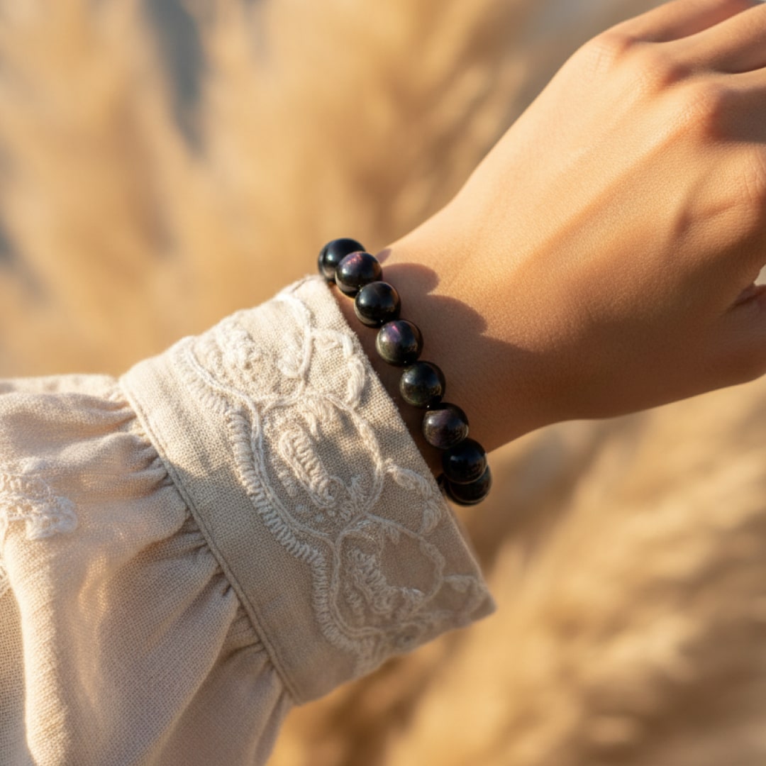 ATELIER-TIBET – Bracelet Guidance en Obsidienne Œil Céleste