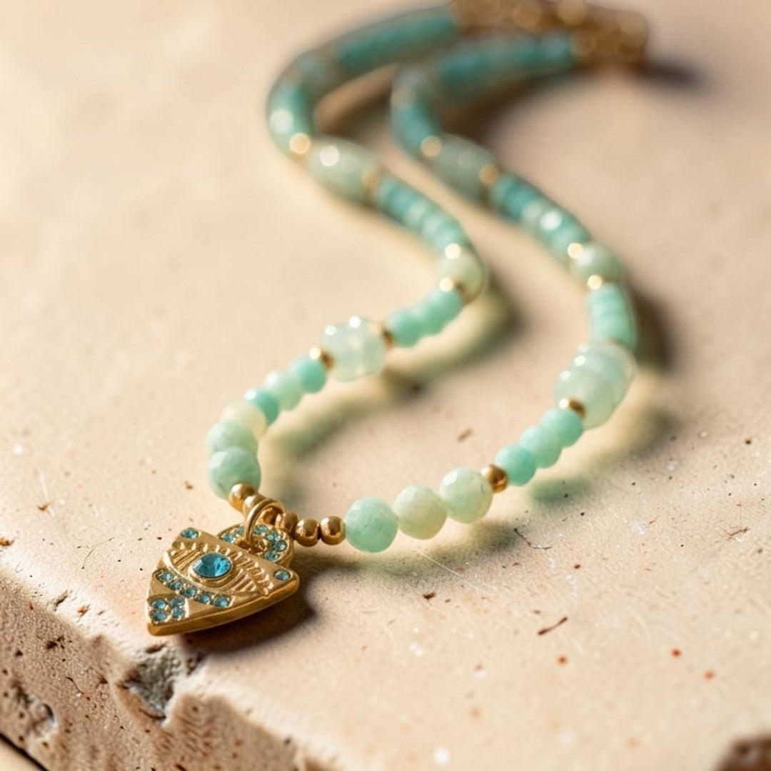 ATELIER-TIBET – Collier Œil Protecteur en Amazonite