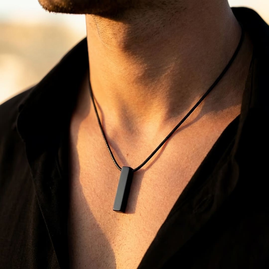ATELIER-TIBET – Pendentif Protection en Obsidienne Noire