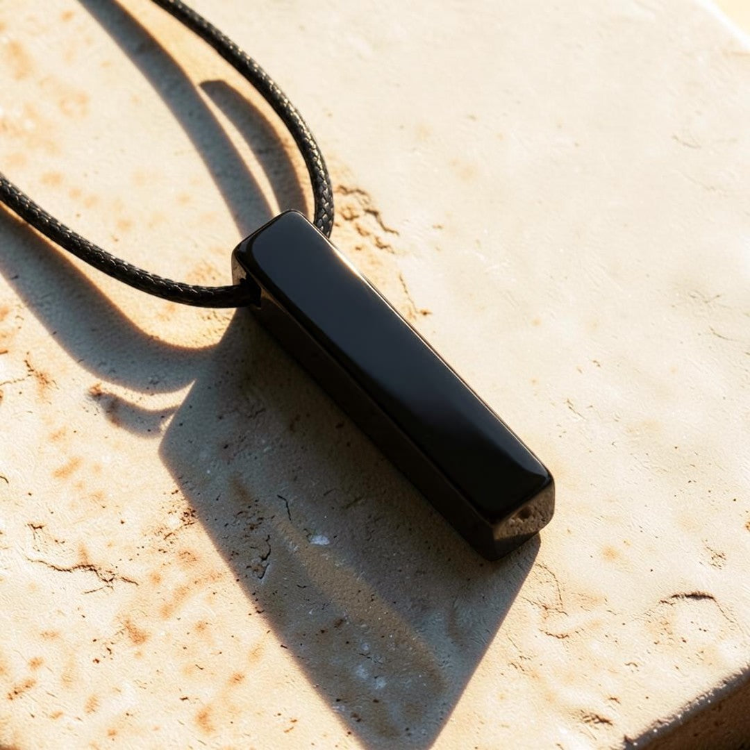 ATELIER-TIBET – Pendentif Protection en Obsidienne Noire