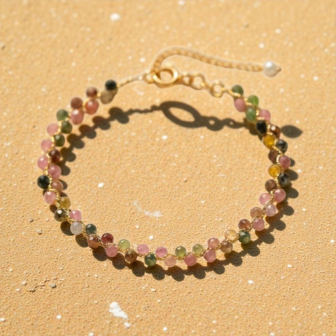 ATELIER-TIBET – Bracelet Élégant en Tourmaline Multicolore