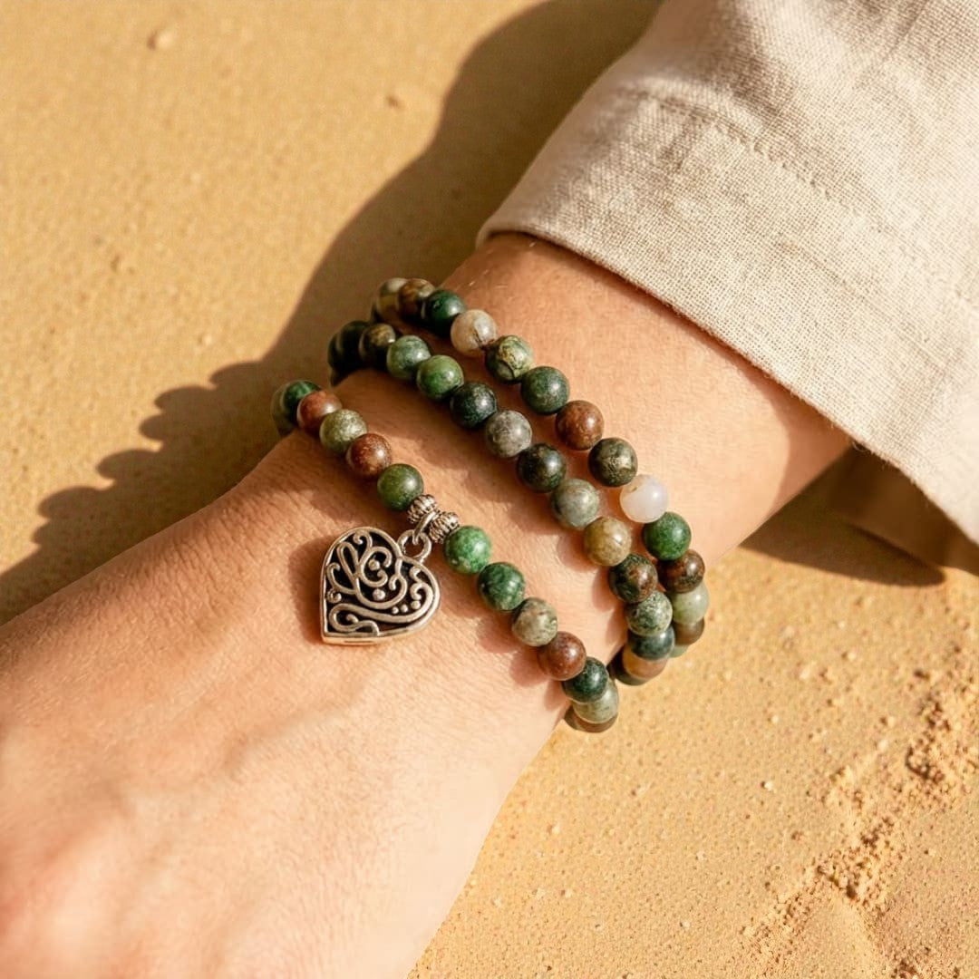 ATELIER-TIBET – Bracelet Mala Énergie Lumineuse en Agate Indienne