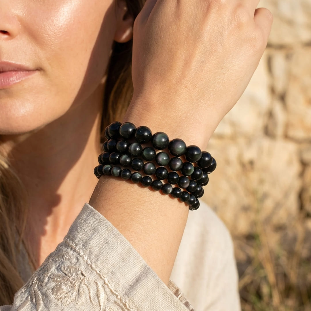 ATELIER-TIBET – Bracelet Guidance en Obsidienne Œil Céleste