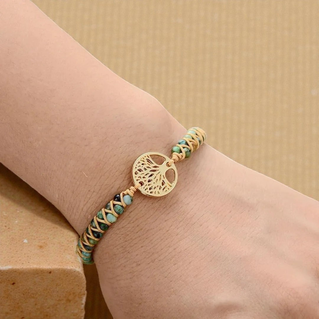 ATELIER-TIBET – Bracelet Vie Éternelle en Turquoise Africaine