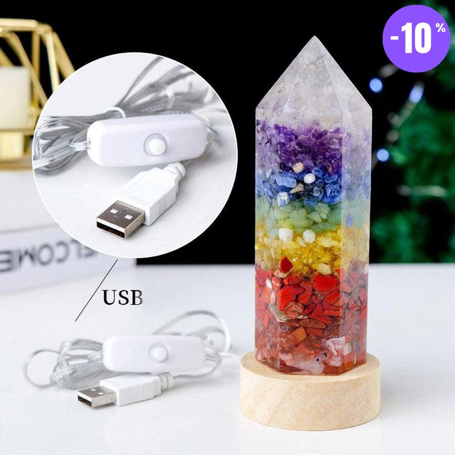 ATELIER-TIBET Lampe 7 chakras en Orgonite