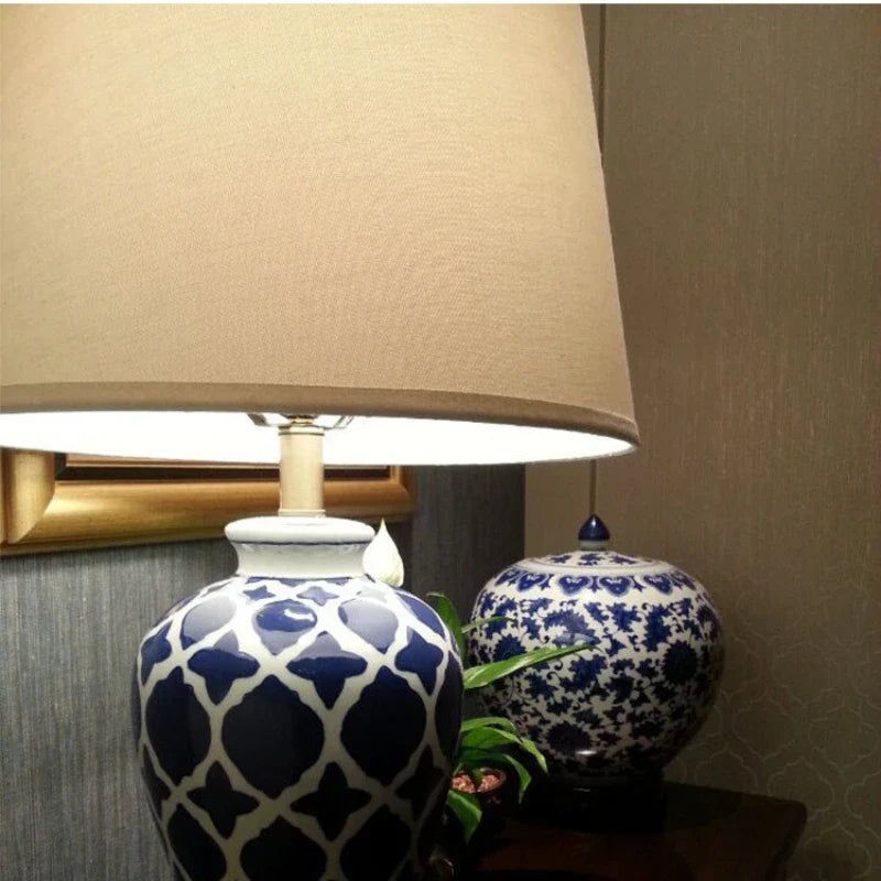 ATELIER-TIBET – Lampe Japonaise Bleue Rétro