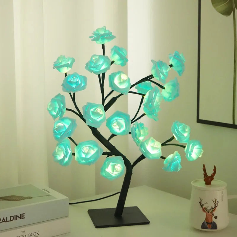 ATELIER-TIBET – Lampe Japonaise Roses en Résine, Lumière Florale Zen et Poétique