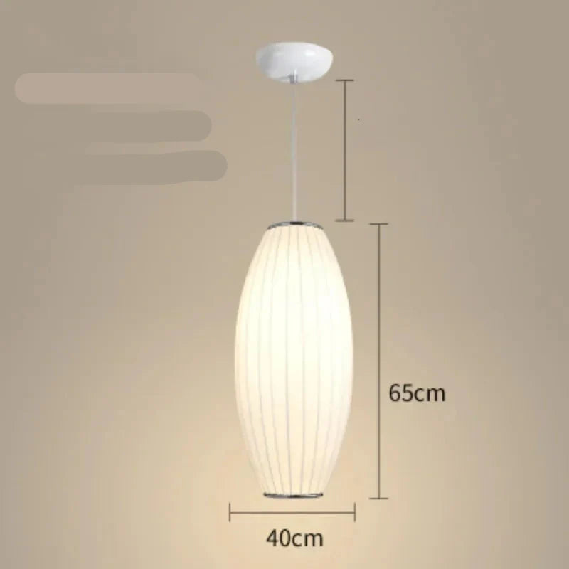 ATELIER-TIBET – Lampe Japonaise Suspendue en Soie et Métal