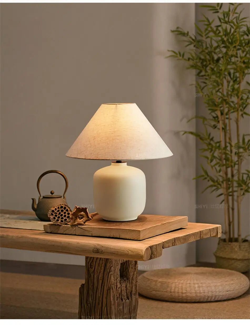 ATELIER-TIBET – Lampe Japonaise en Céramique Épurée