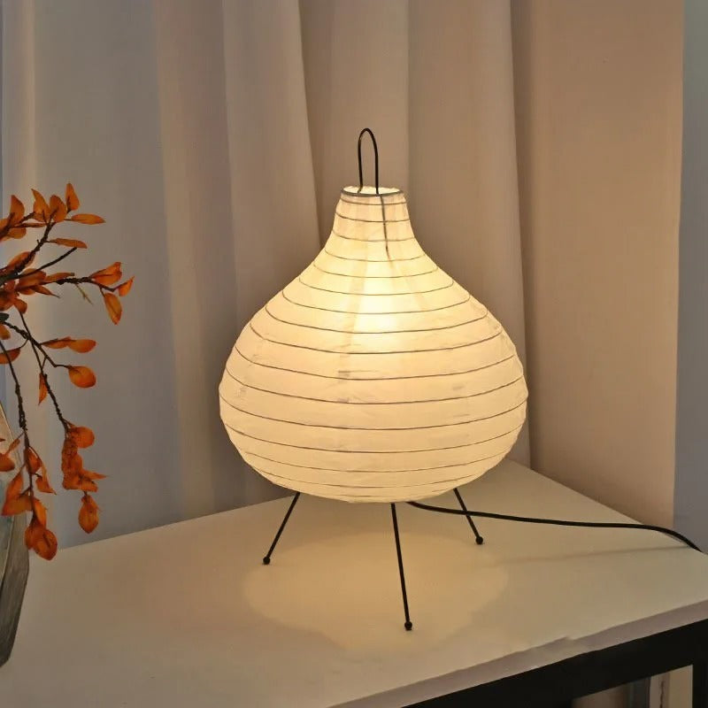 ATELIER-TIBET – Lampe de Table Japonaise en Papier de Riz, Style Akari Inspiré, Lumière Zen