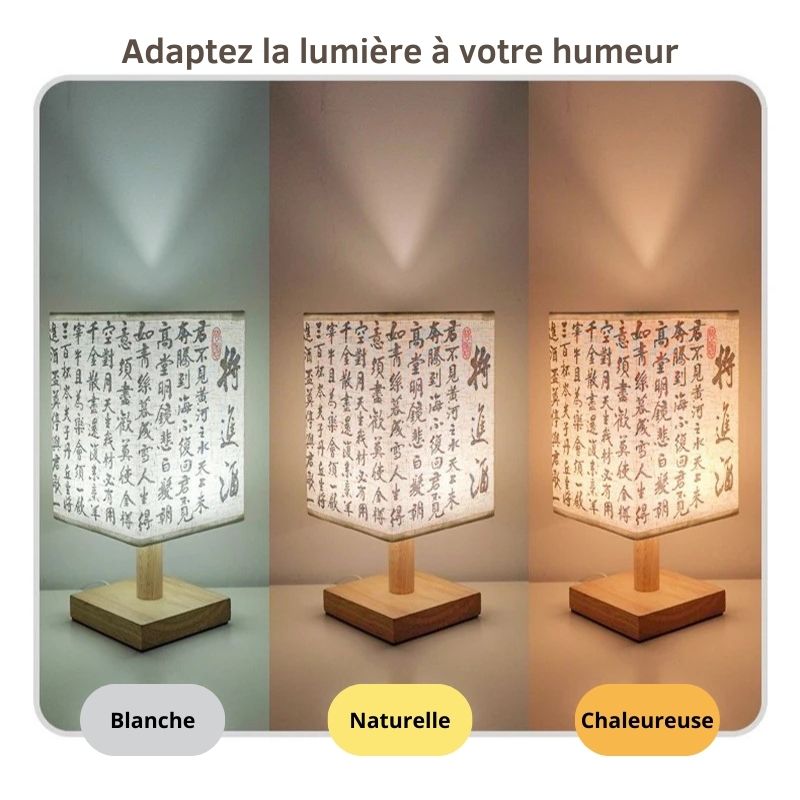 ATELIER-TIBET Lampe de Bureau Calligraphie Chinoise – Lumière Zen & Ambiance Poétique
