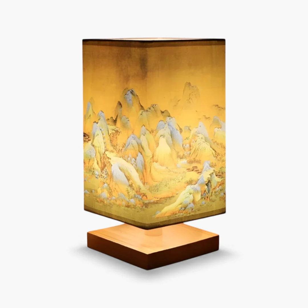ATELIER-TIBET Lampe de Chevet Japonaise Scandinave – Éclairage Doux & Ambiance Zen pour Chambre et Salon