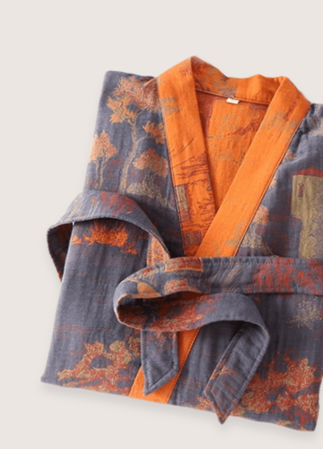 Peignoir kimono homme coton bleu – Ryokan