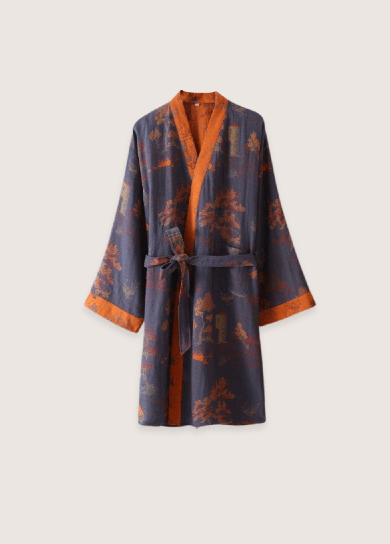 Peignoir kimono homme coton bleu – Ryokan