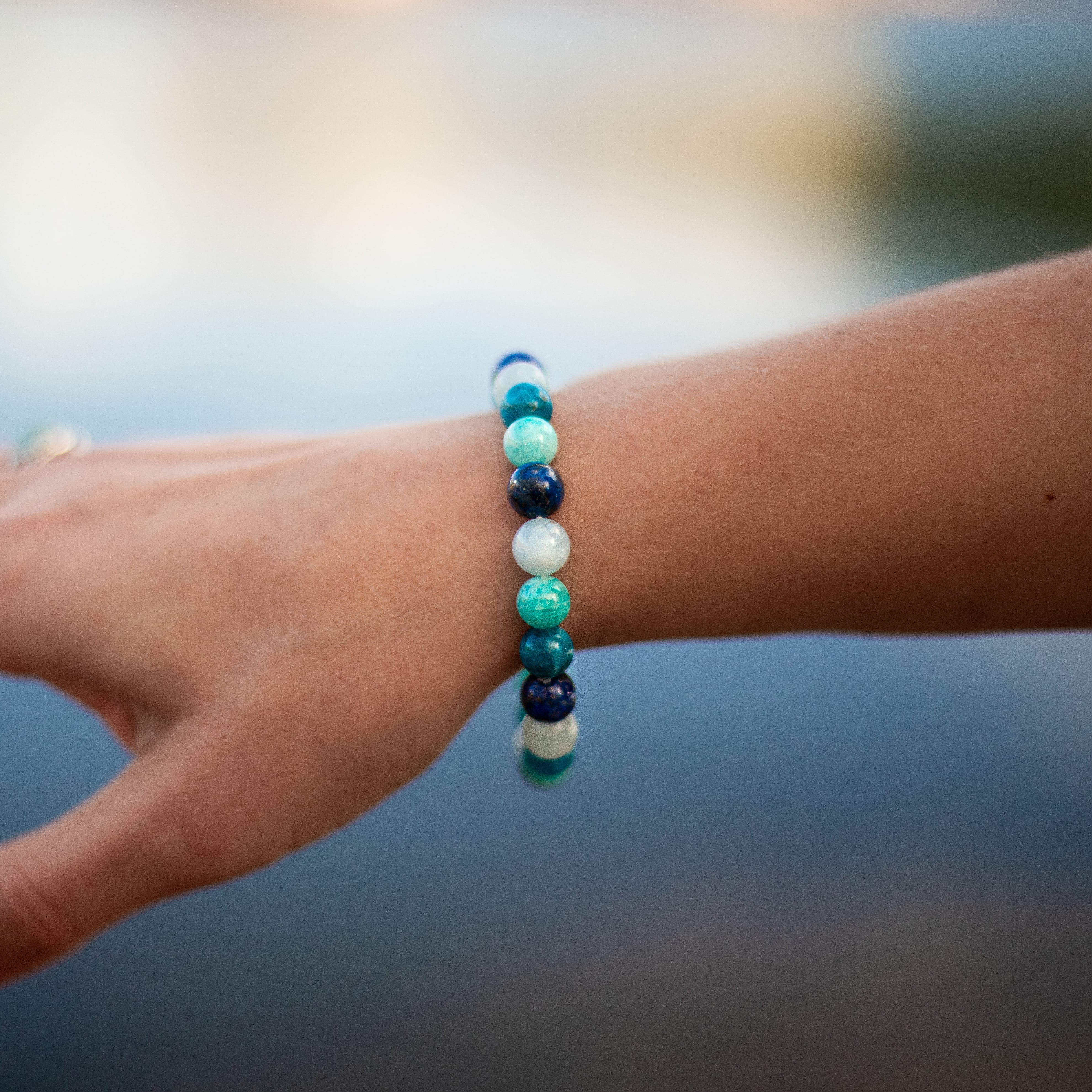 ATELIER-TIBET – Bracelet Océan en Amazonite, Lapis Lazuli, Aigue-Marine & Apatite