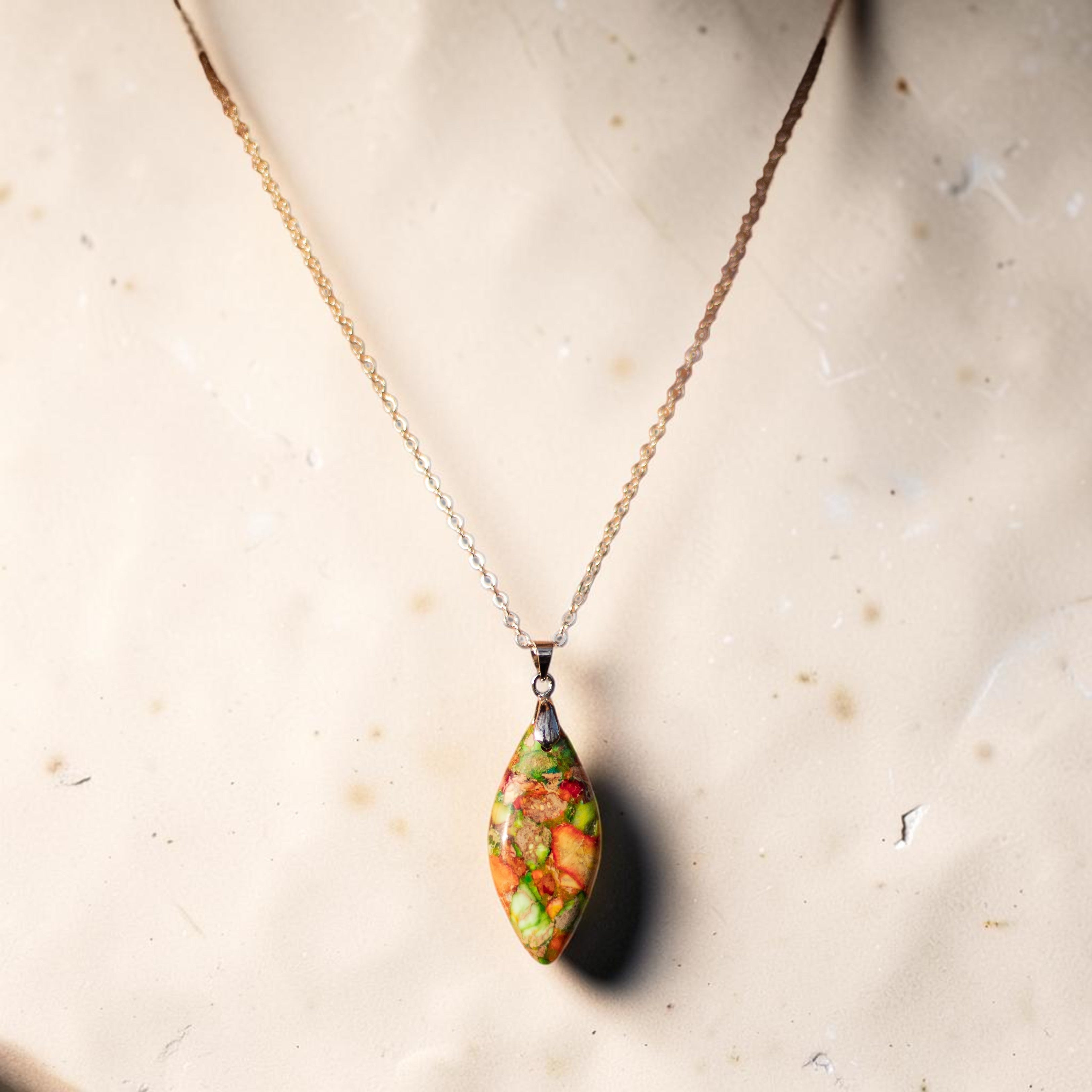 ATELIER-TIBET – Pendentif Arlequin en Jaspe