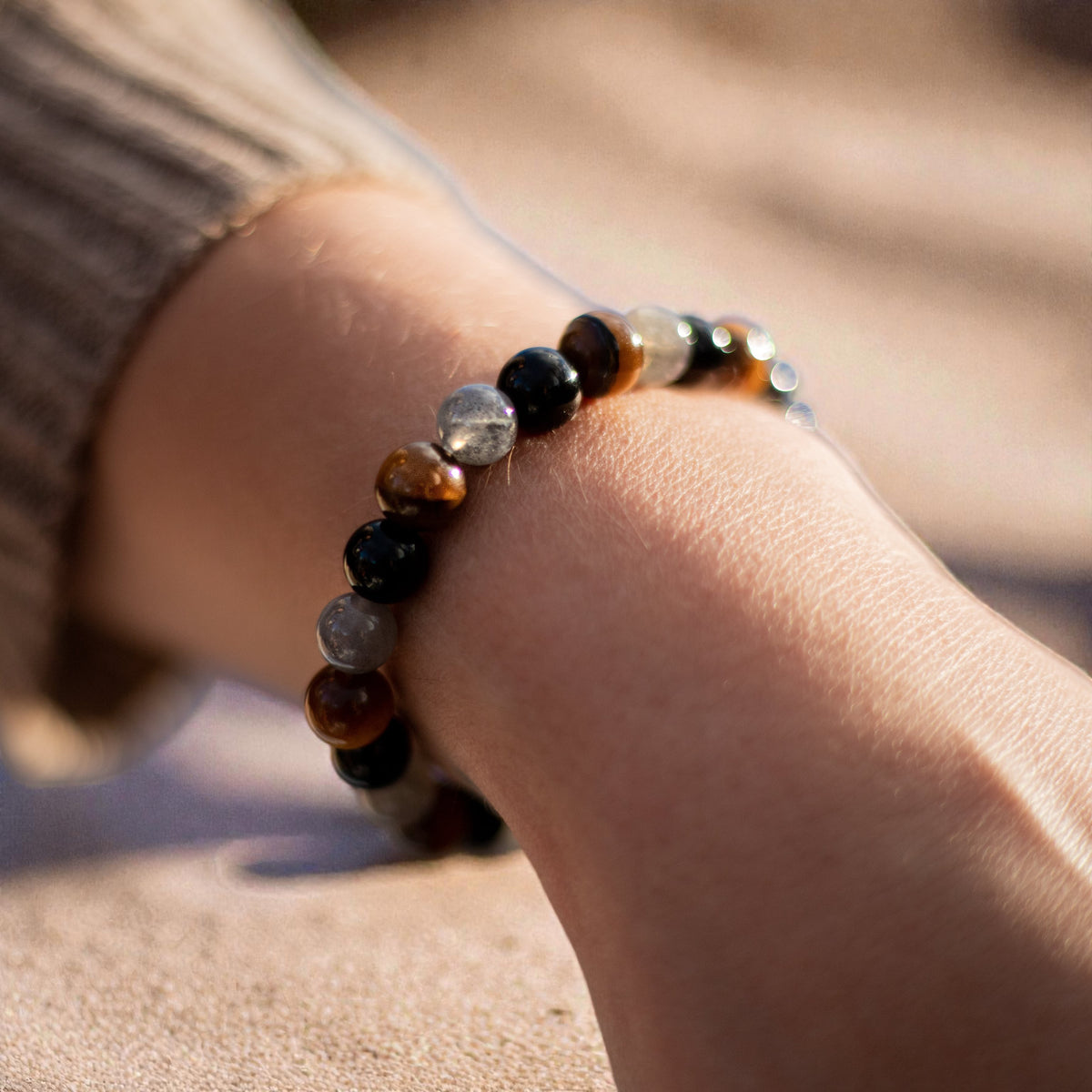Bracelet Protection Ultime en Tourmaline, Oeil de Tigre & Labradorite