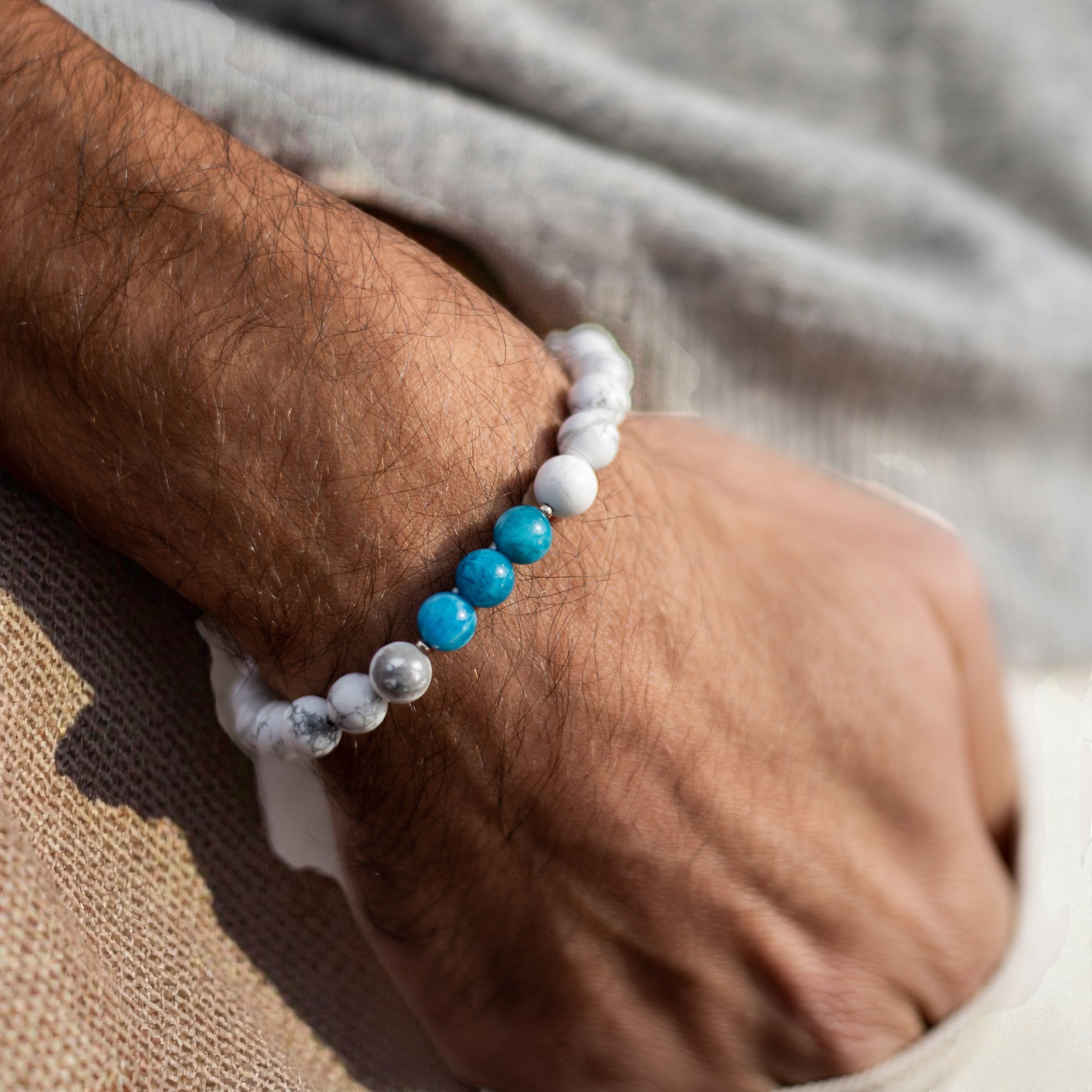 ATELIER-TIBET – Bracelet Amincissement en Apatite & Howlite