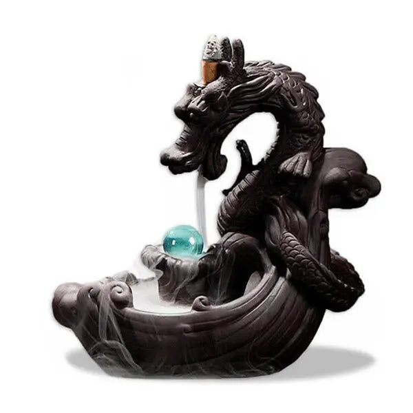 ATELIER-TIBET – Porte-Encens Dragon à Refoulement en Céramique 4