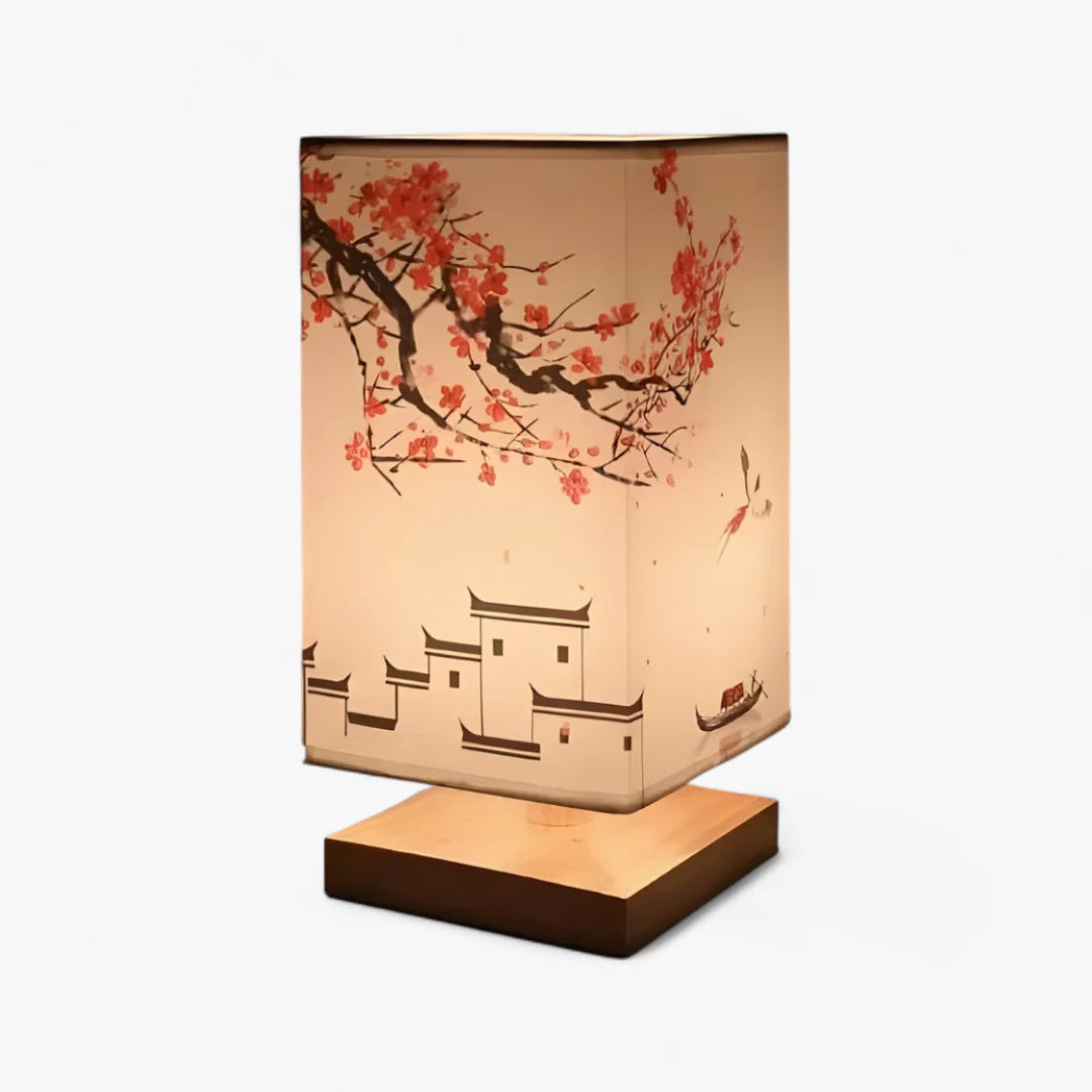 ATELIER-TIBET Lampe de Chevet Japonaise Scandinave – Éclairage Doux & Ambiance Zen pour Chambre et Salon