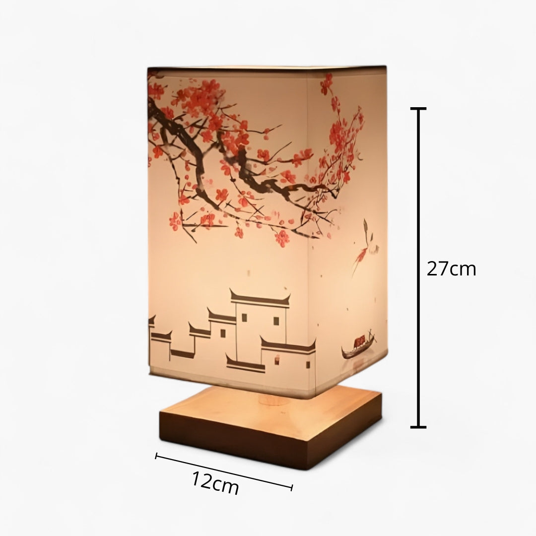 ATELIER-TIBET Lampe de Chevet Japonaise Scandinave – Éclairage Doux & Ambiance Zen pour Chambre et Salon