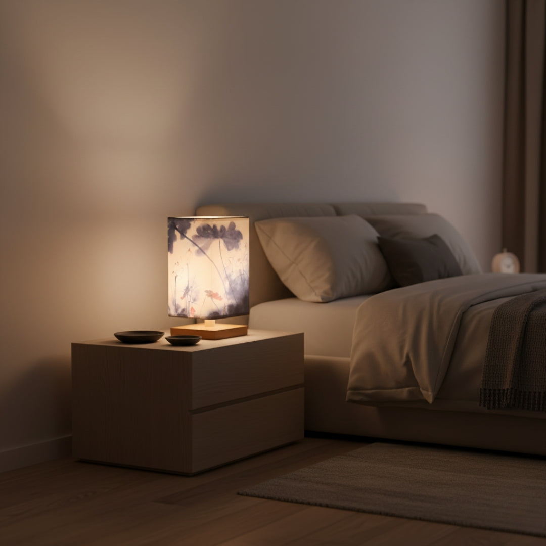 ATELIER-TIBET Lampe de Chevet Japonaise Scandinave – Éclairage Doux & Ambiance Zen pour Chambre et Salon