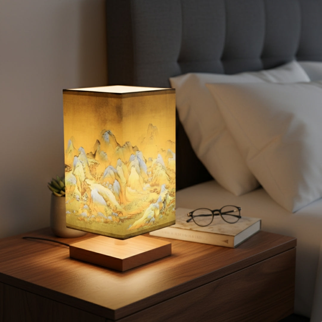 ATELIER-TIBET Lampe de Chevet Japonaise Scandinave – Éclairage Doux & Ambiance Zen pour Chambre et Salon