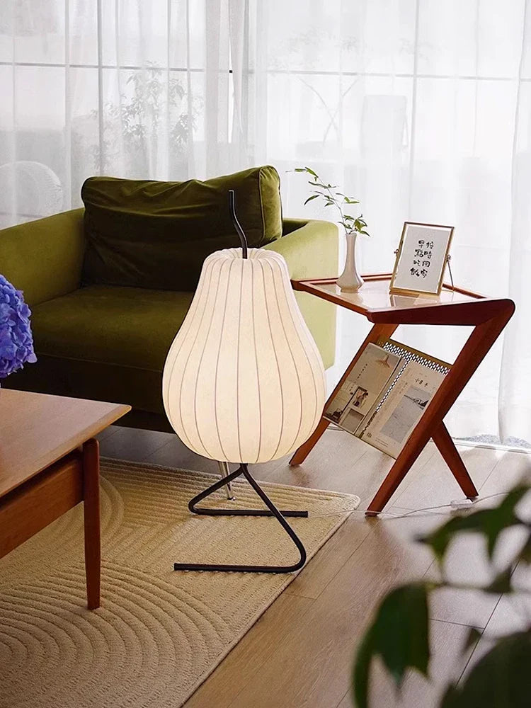 ATELIER-TIBET – Lampe Design Japonaise Minimaliste en Fer Forgé & Soie, Lumière Zen Apaisante