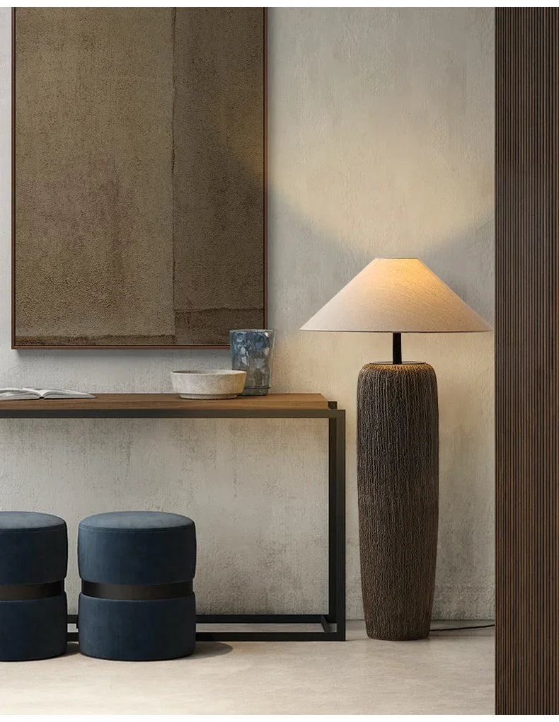 ATELIER-TIBET – Lampe Japonaise en Céramique Artisanale, Lumière Zen Élégante
