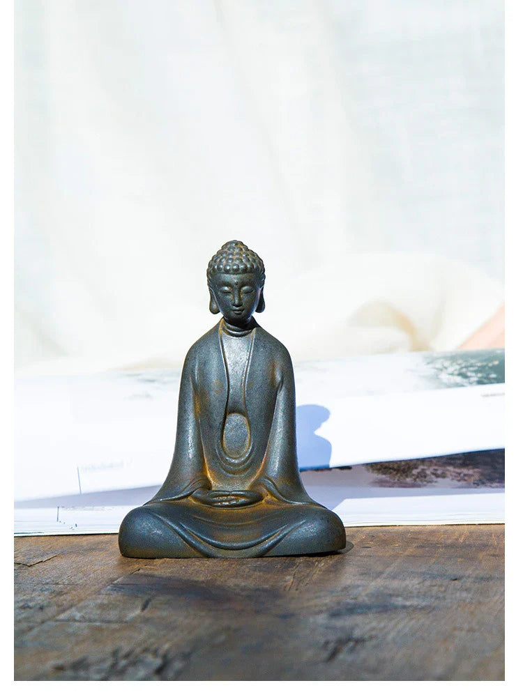 ATELIER-TIBET Statue Japonaise en Fonte | Sculpture Zen Décorative Intérieur & Jardin