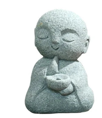 ATELIER-TIBET Statue de Moines Japonais en Pierre Décoration Zen Spirituelle