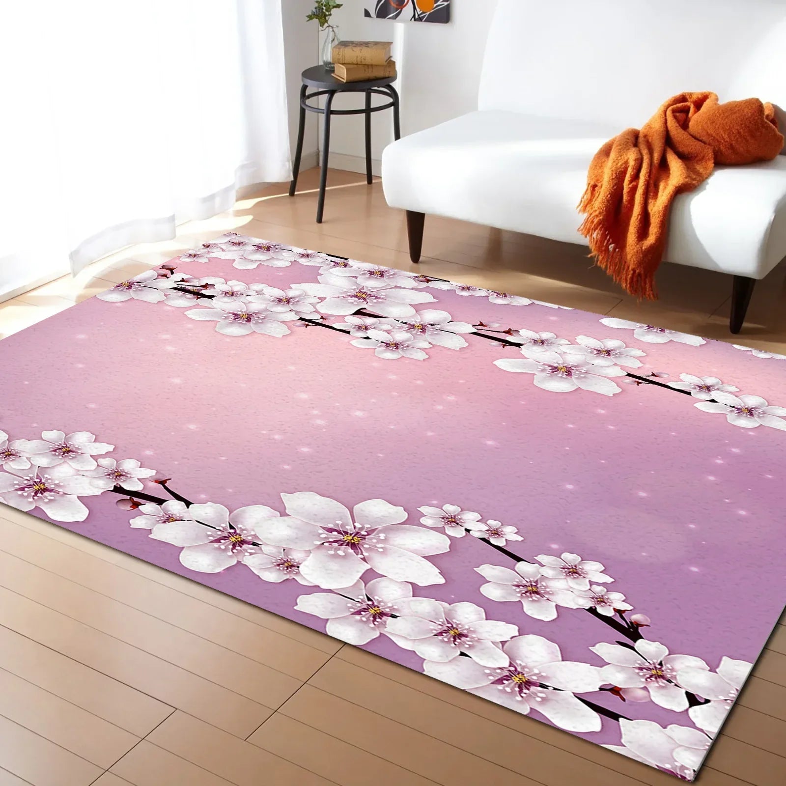 ATELIER-TIBET – Tapis Japonais Sakura en Velours Cristal Antidérapant