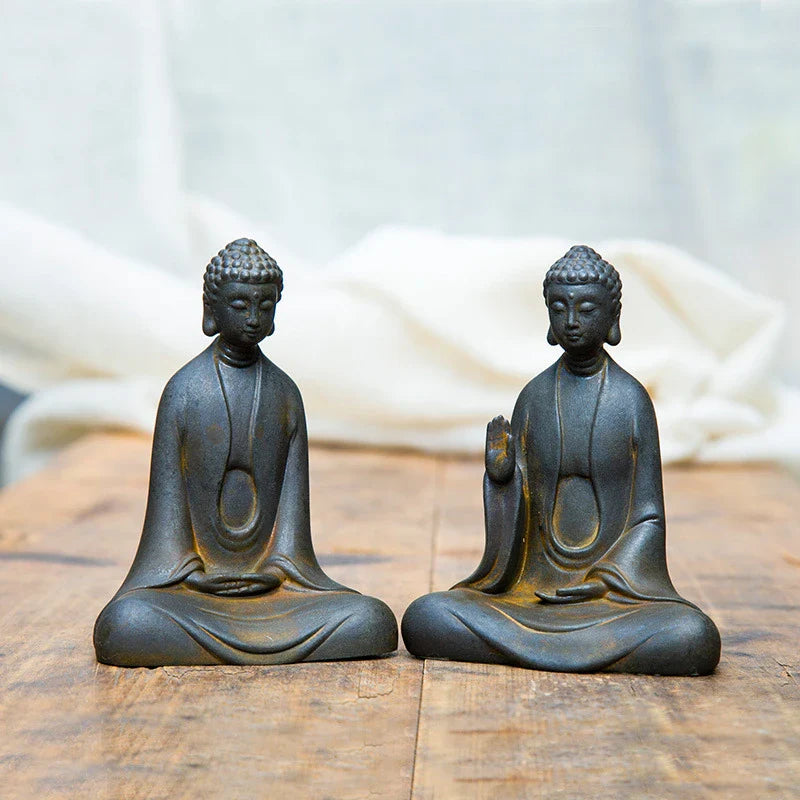 ATELIER-TIBET Statue Japonaise en Fonte | Sculpture Zen Décorative Intérieur & Jardin