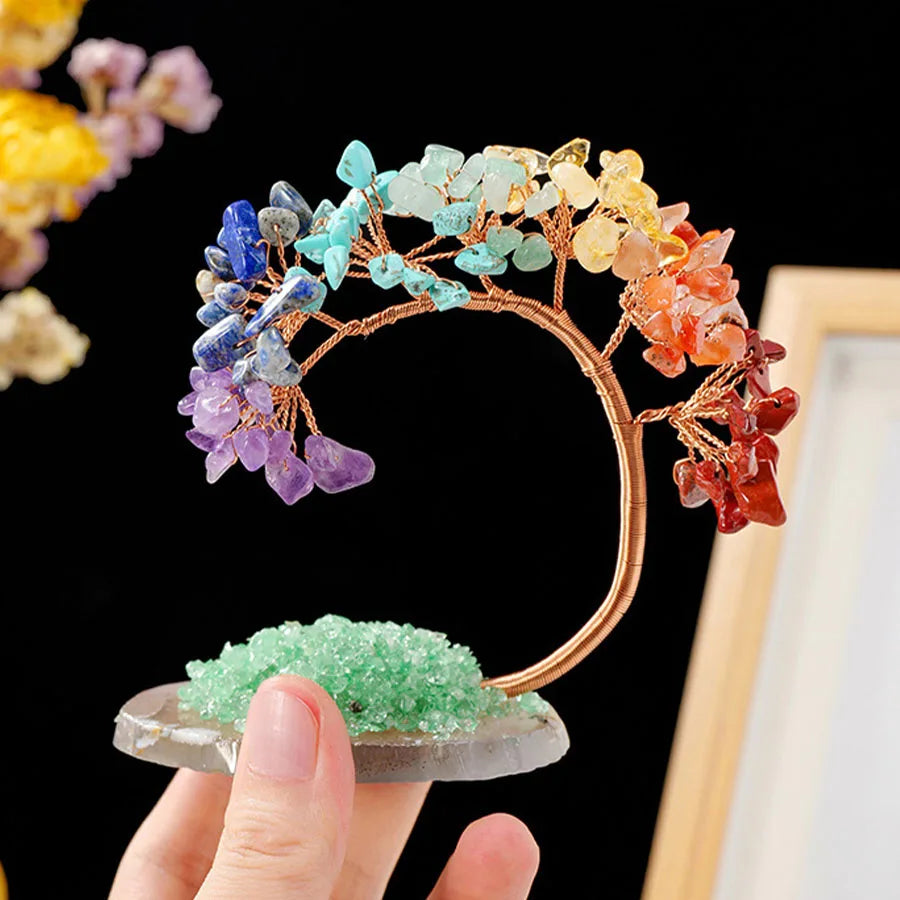 ATELIER-TIBET – Arbre du Bonheur 7 Chakras en Pierres Naturelles