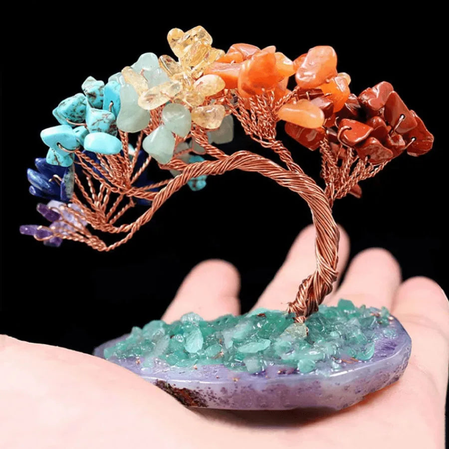 ATELIER-TIBET – Arbre du Bonheur 7 Chakras en Pierres Naturelles