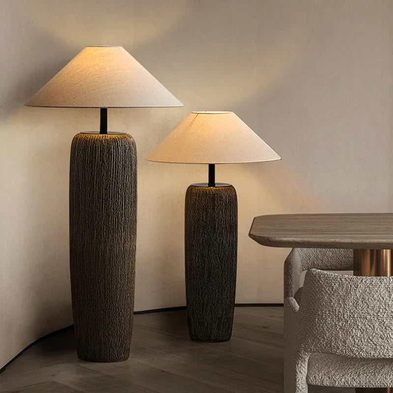 ATELIER-TIBET – Lampe Japonaise en Céramique Artisanale, Lumière Zen Élégante