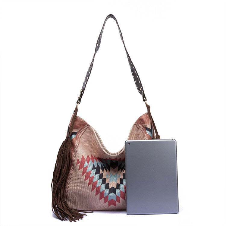 ATELIER-TIBET – Sac à bandoulière femme style plage – Polyester – 43 cm