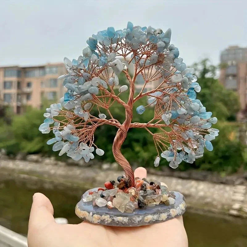 ATELIER-TIBET – Arbre de Vie en Aigue-Marine décoratif
